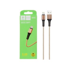 DENMEN FAST CHARGING DATA CABLE D02L FOR IPHONE 2.4A GOLD DENMEN FAST CHARGING DATA CABLE D02L FOR IPHONE 2.4A GOLD